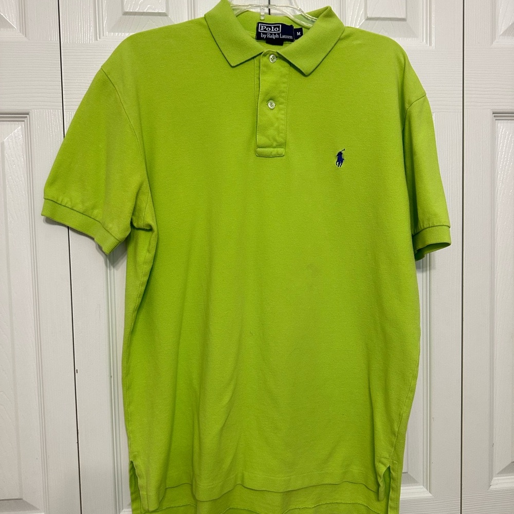 Ralph Lauren Green Polo Shirt Classic Pique Cotton
